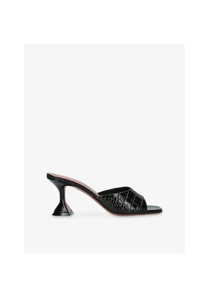 Womens Amina Muaddi Lupita 70 Leather Heeled Mules