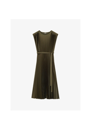 Womens Joseph Volta Plissé Woven Midi Dress