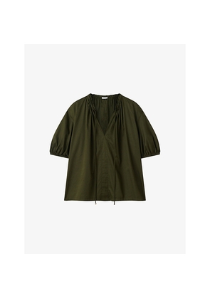 Womens Joseph Nador Tie-Neck Cotton Top