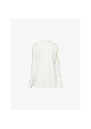 Womens Issey Miyake Odd Collared Cotton Shirt