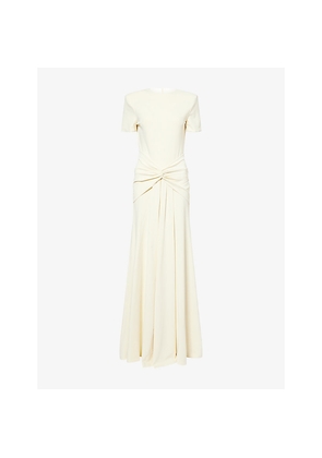 Womens Roland Mouret Draped Twist Stretch-Jersey Maxi Dress