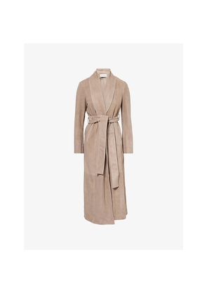 Womens Nour Hammour Gallery Belted Suede Coat