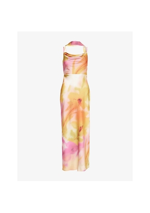 Womens Pretty Lavish Keisha Scarf Satin Maxi Dress