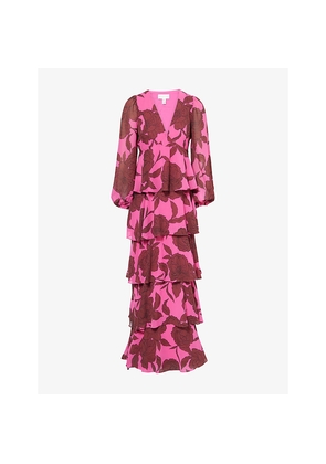 Womens Pretty Lavish Ashton Ruffle Chiffon Maxi Dress
