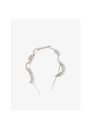 Womens Simone Rocha Crystal-Embellished Silver-Tone Metal Headband