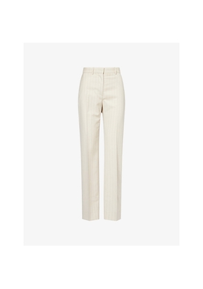 Womens Acne Studios Pontino Pin-Stripe Straight-Leg Wool Trousers