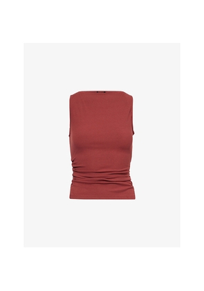 Womens Paige Reggie Gathered Stretch-Woven Top