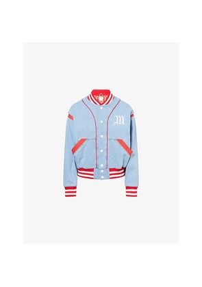 Womens Mother Three Strikes Contrast-Trim Cotton Bomber Jacket