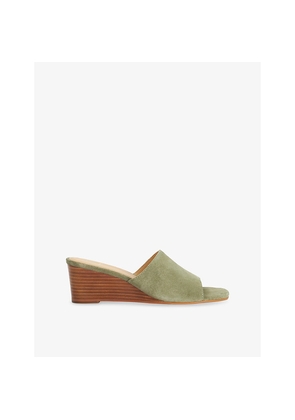 Womens Dune Kaydee Suede Wedge Mules