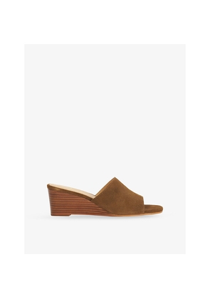 Womens Dune Kaydee Suede Wedge Mules
