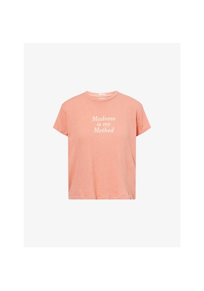 Womens Mother Text-Print Cotton and Linen T-Shirt