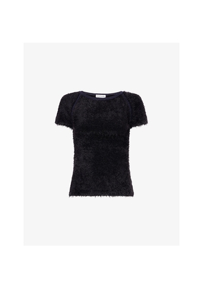 Womens Peachy Den Chloe Fluffy-Knit Top