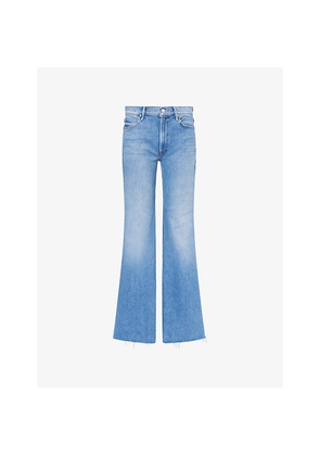 Womens Mother The Doozy Fray Wide-Leg Denim Jeans