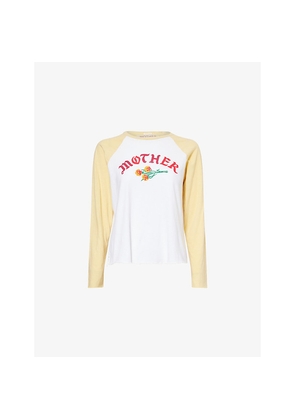 Womens Mother Vintage Sporty Raglan-Sleeve Cotton T-Shirt