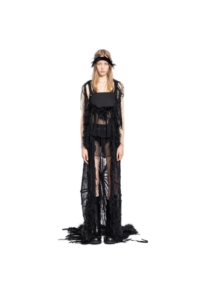 Ildi Crochet Scarf with Feathered Fringes