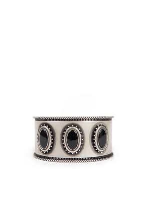 Luba Small Cabochon Engraved Cuff Bracelet
