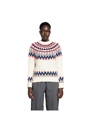 Geometric Jacquard Wool Blend Sweater