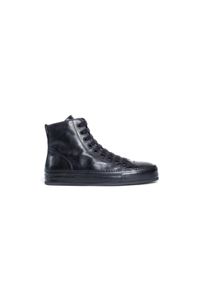 Raven high-top Sneakers in grained shiny calfksin