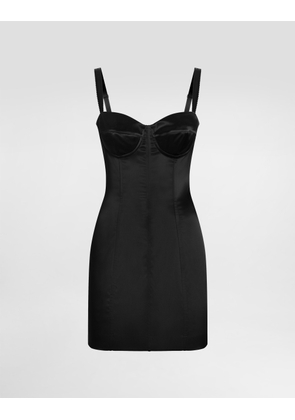 Dolce & Gabbana Stretch Satin Dress - Woman Dresses Black 38
