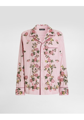 Dolce & Gabbana Cotton And Silk Vanity Shirt With Embroidery - Man Shirts Multi-colored 40