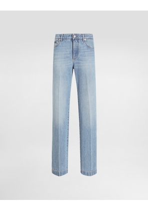 Dolce & Gabbana Loose Denim Jeans With Pressed Pleat - Woman Denim And Jeans Multi-colored 40
