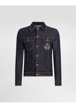 Dolce & Gabbana Cotton Denim Jacket With Patch - Man Denim Multi-colored 56