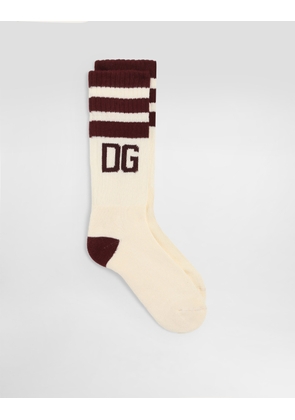 Dolce & Gabbana Short Ribbed Cotton Socks - Man Socks Multicolor M