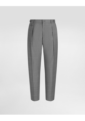 Dolce & Gabbana Glen Plaid Virgin Wool Trousers - Man Pants And Shorts Multicolor 50