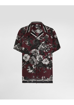 Dolce & Gabbana Peony Ramage-print Hawaii Twill Shirt - Man Shirts Multicolor 37