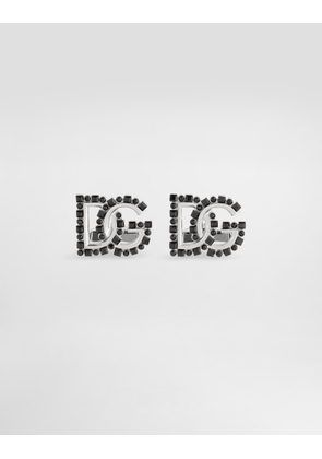 Dolce & Gabbana Dg Logo Cufflinks With Rhinestones - Man Bijoux Silver Metal Onesize