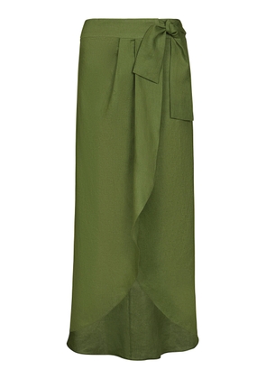 Johanna Ortiz Safari Wrap-Front Linen Maxi Skirt - Moda Operandi