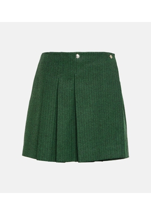 Plan C Pleated wool-blend miniskirt