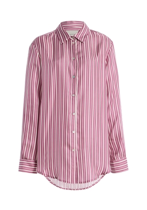 Asceno London Relaxed Striped Silk Shirt - Moda Operandi