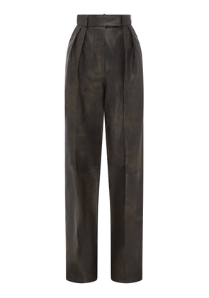 Alex Perry Tailored Leather Wide-Leg Pants - Moda Operandi