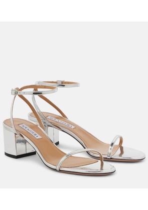 Aquazzura Olie 50 mirrored leather sandals