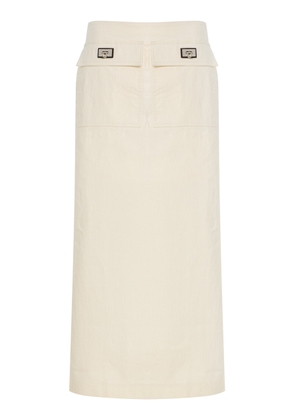 Ferragamo Coated Linen Maxi Skirt - Moda Operandi