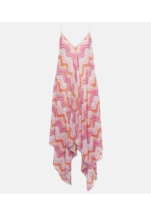 Missoni Asymmetric lame maxi dress