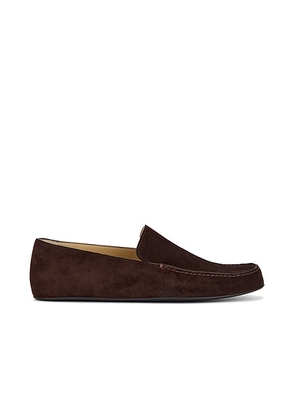 The Row Leo Slipper in Lacquer Brown - Brown. Size 41 (also in 42, 43).