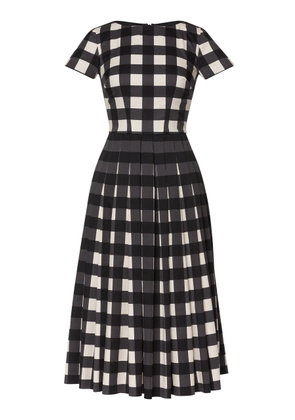 Lena Hoschek Gio Checkered Stretch-Cotton Midi Dress - Moda Operandi