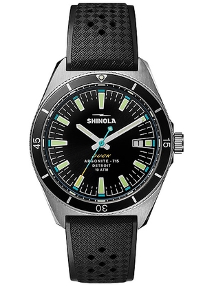 Shinola Duck 40mm Watch in Black - Black. Size all.