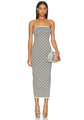 Rowen Rose Strapless Dress in Grey Polka Dots - Grey. Size 38 (also in ).