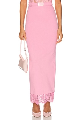 Rowen Rose Lace Maxi Skirt in Pink - Pink. Size L (also in ).