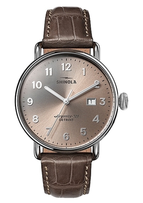 Shinola Canfield 38mm Watch in Gray Brown & Pink - Brown. Size all.