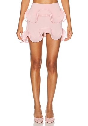 Sid Neigum Wave Hem Bamboo Mini Skirt in Powder Pink - Pink. Size M (also in XS).
