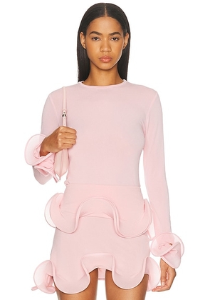 Sid Neigum Wave Sleeve Bamboo Top in Powder Pink - Pink. Size M (also in XS).