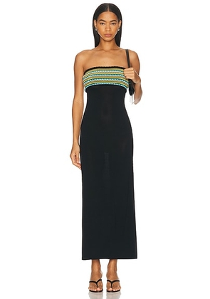 Staud Lexa Dress in Happy Sack - Black,Yellow. Size L (also in M, S, XS).