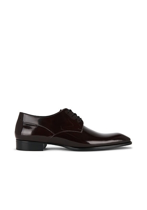 Saint Laurent Stanton Derby in Helios Bordeaux - Burgundy. Size 41 (also in 42, 43, 44, 45).
