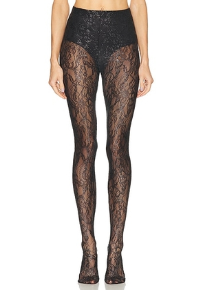 WARDROBE.NYC Lace Tight in Black & Silver - Black. Size M (also in ).