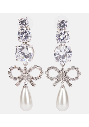 Self-Portrait Crystal-embellished faux pearl drop earrings