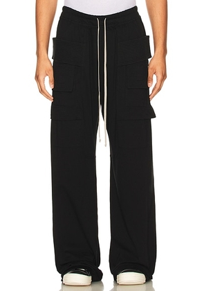 DRKSHDW by Rick Owens Creatch Cargo Drawstring Pants in Black - Black. Size S (also in ).